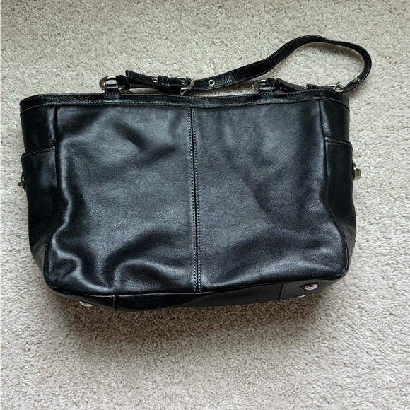 Coach Black Leather East West Gallery Tote - Picture 8 of 8